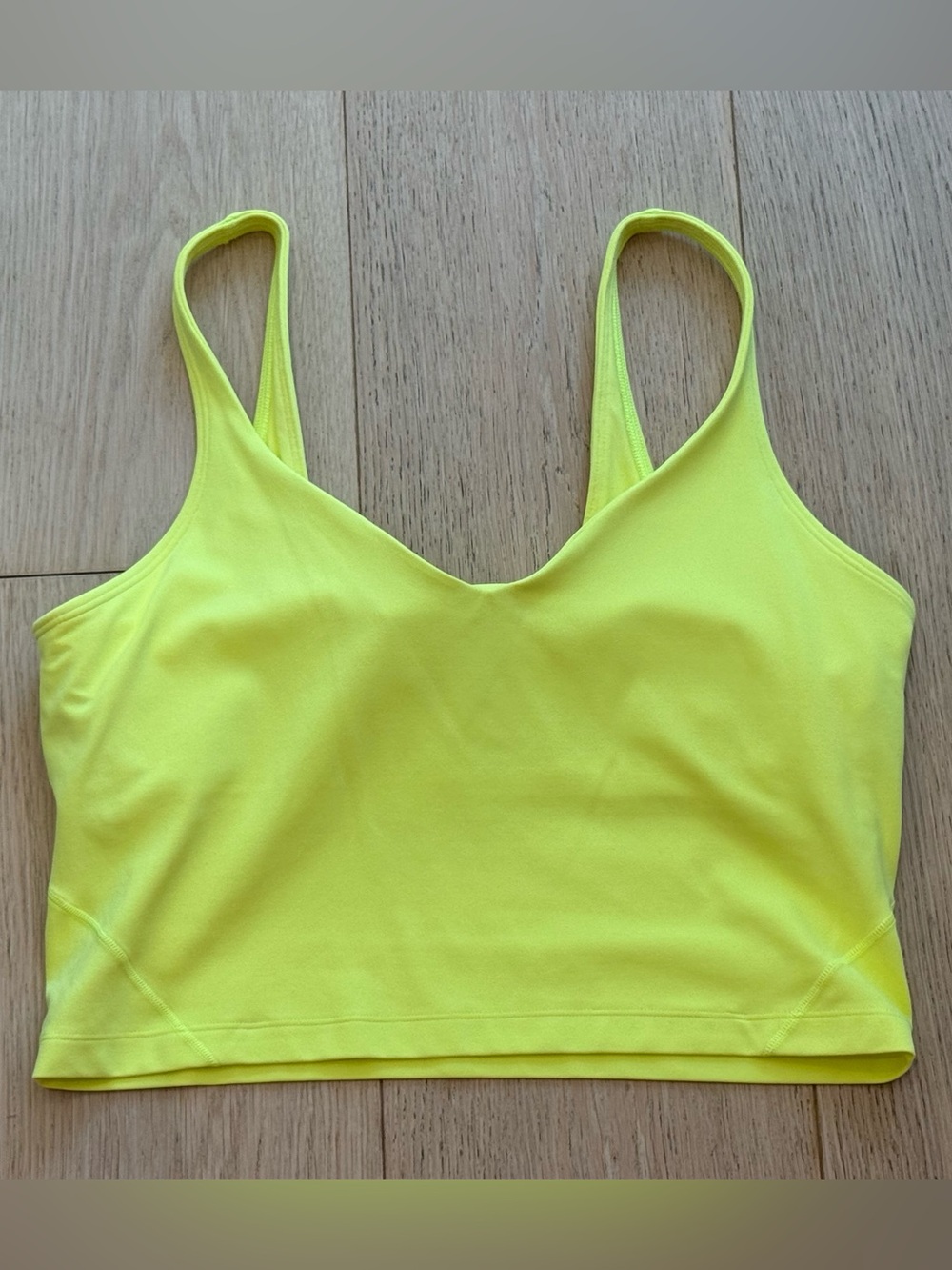 Lululemon Align Tank Top Electric Lemon Size 12 A/B Cup Light Support Crop Gym - Picture 1 of 3